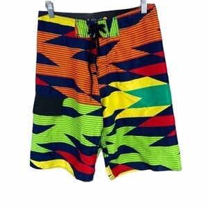 B Split swim trunks multi colored size small